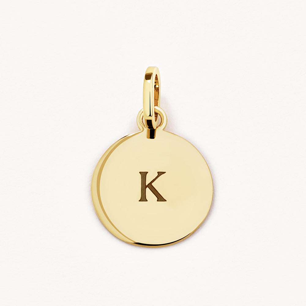 Medley Pendant Mini Engravable Disc Necklace in 10k Gold