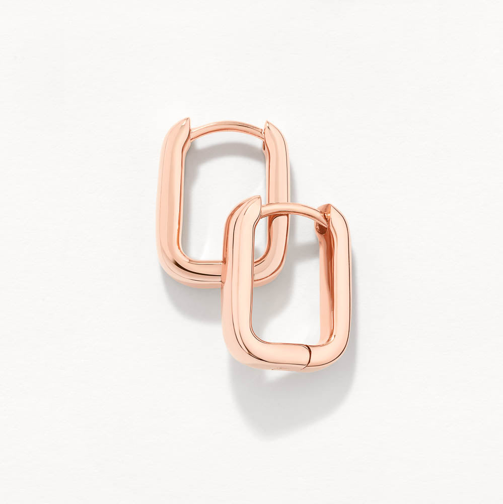 Mini Paperclip Earrings in Rose Gold