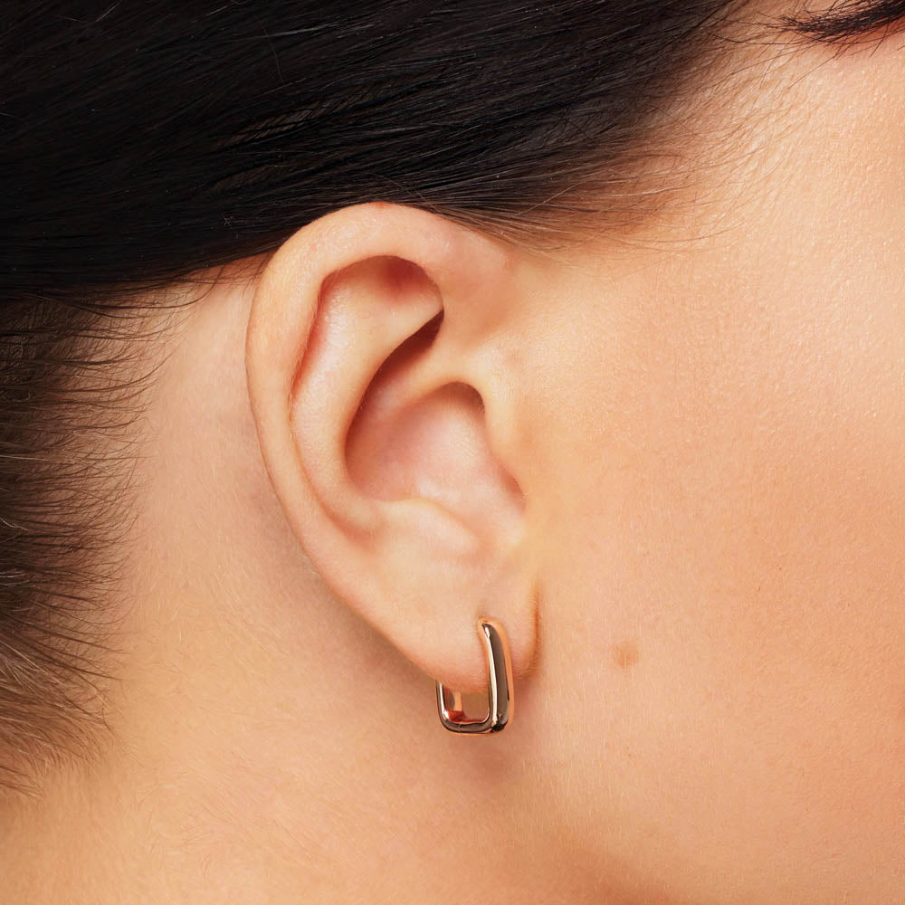 Mini Paperclip Earrings in Rose Gold