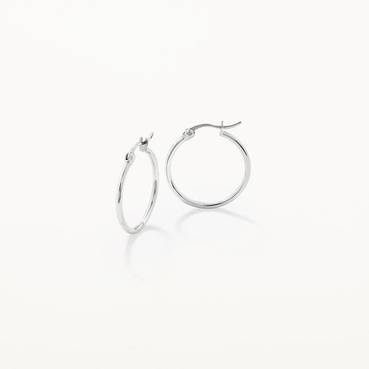 Mini Plain Hoop Earrings in Silver
