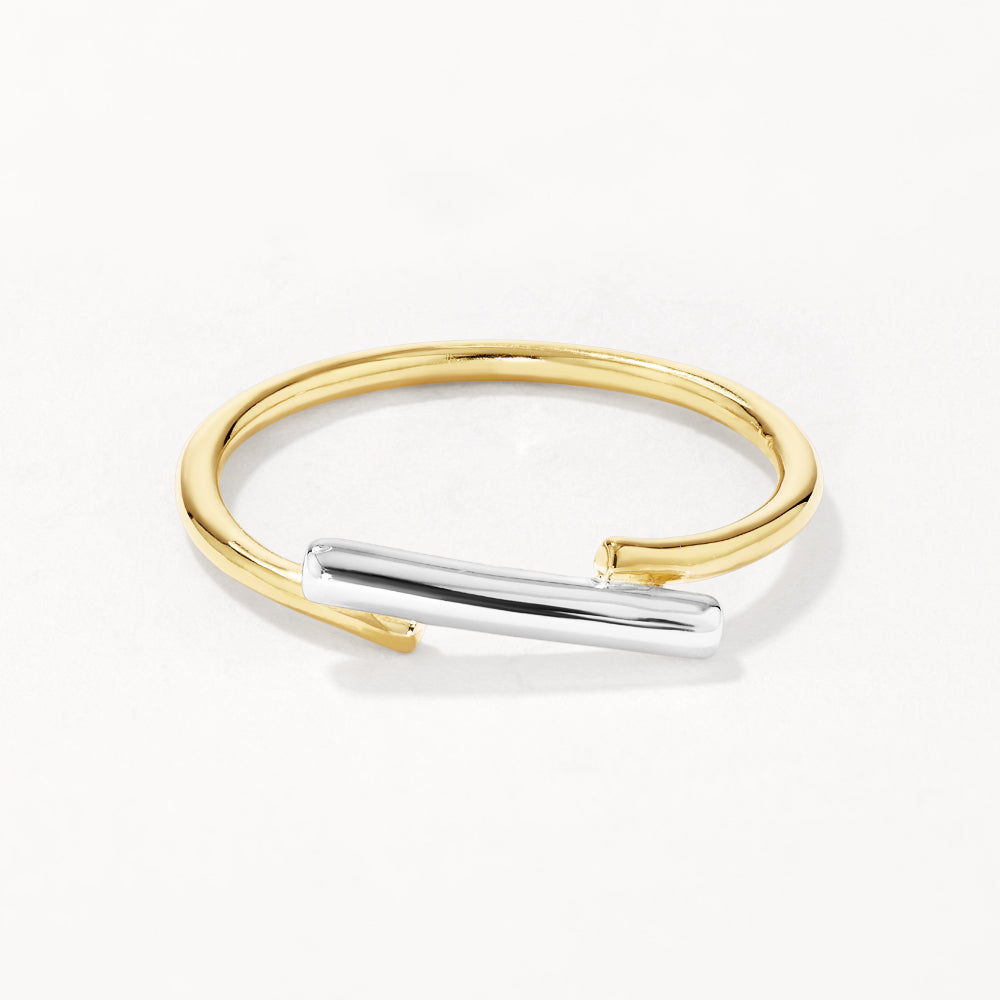 Medley Ring Mixed Metal Bar Ring in Gold