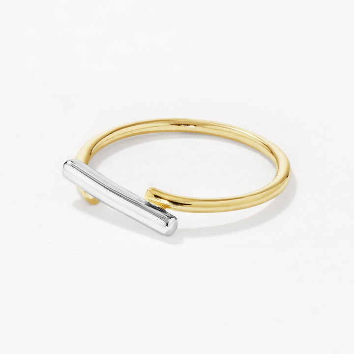 Medley Ring Mixed Metal Bar Ring in Gold