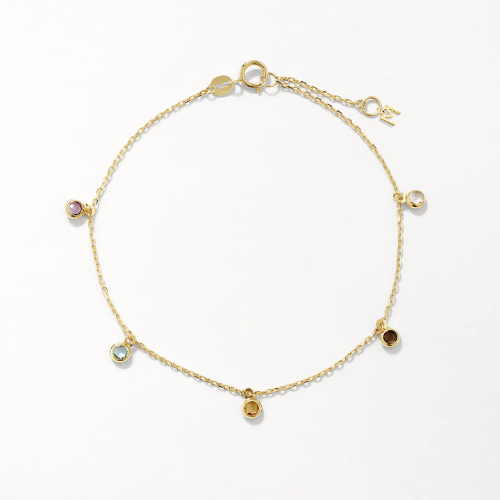 Medley Bangle/Bracelet Mutli Gemstone Droplet Bracelet in 10k Gold