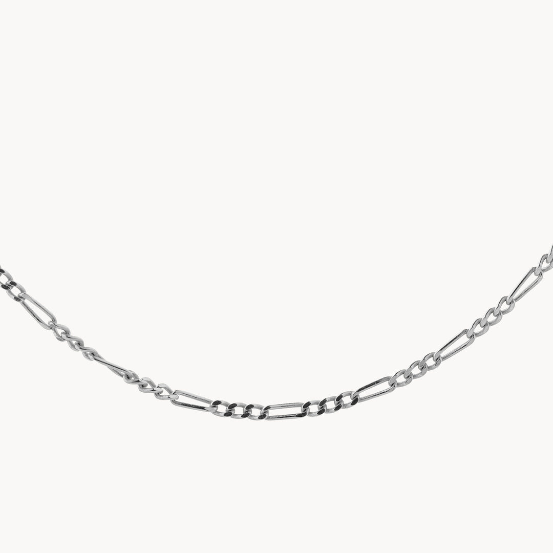 Medley Necklace Oh So Fine Figaro Chain Necklace in Silver