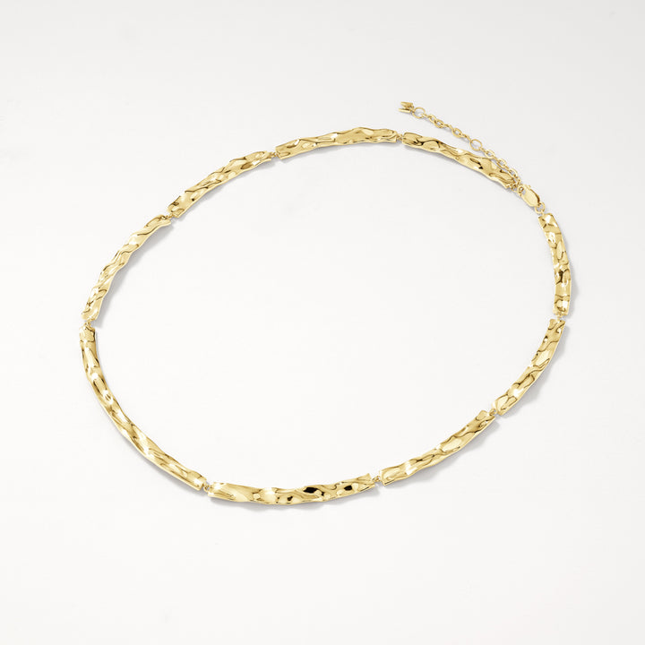 Medley Necklace Organic Hammered Plate Necklace in Gold