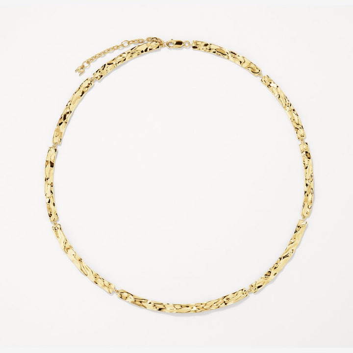 Medley Necklace Organic Hammered Plate Necklace in Gold