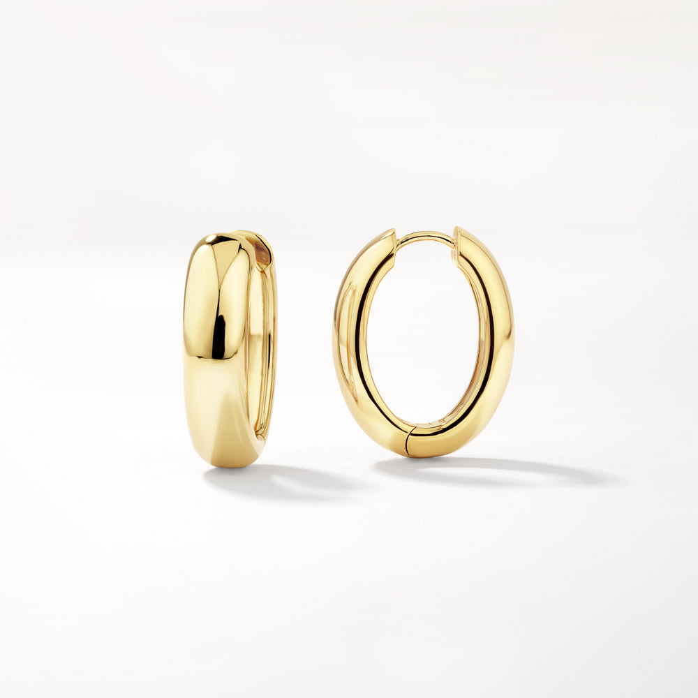 Medley Earrings Oval Dome Hoop Earrings in Gold