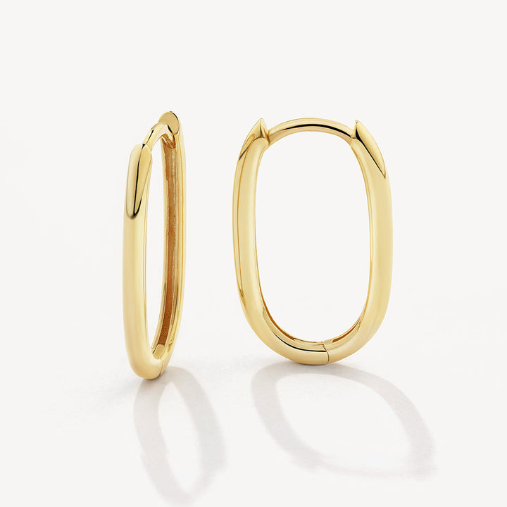 Oval Paperclip Hoop Earrings in 10k Gold