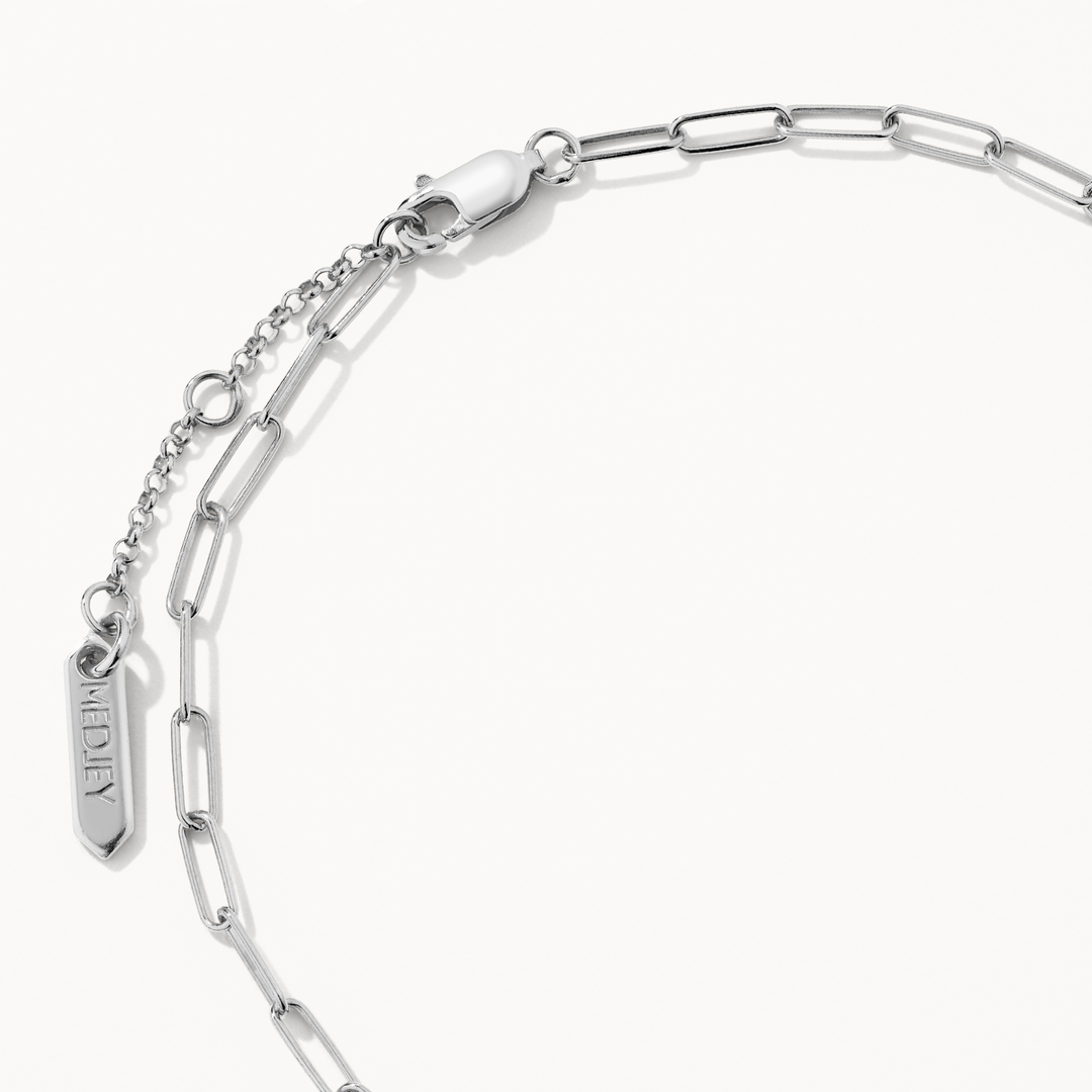 Paperclip Chain Anklet in Silver