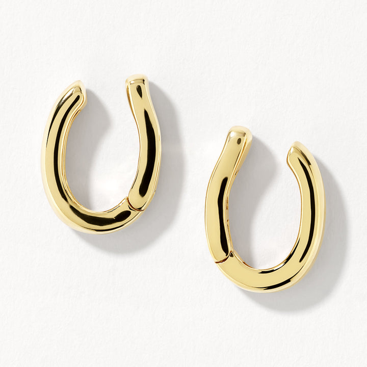 Medley Earrings Plain Bar Hinge Ear Cuff Set in Gold