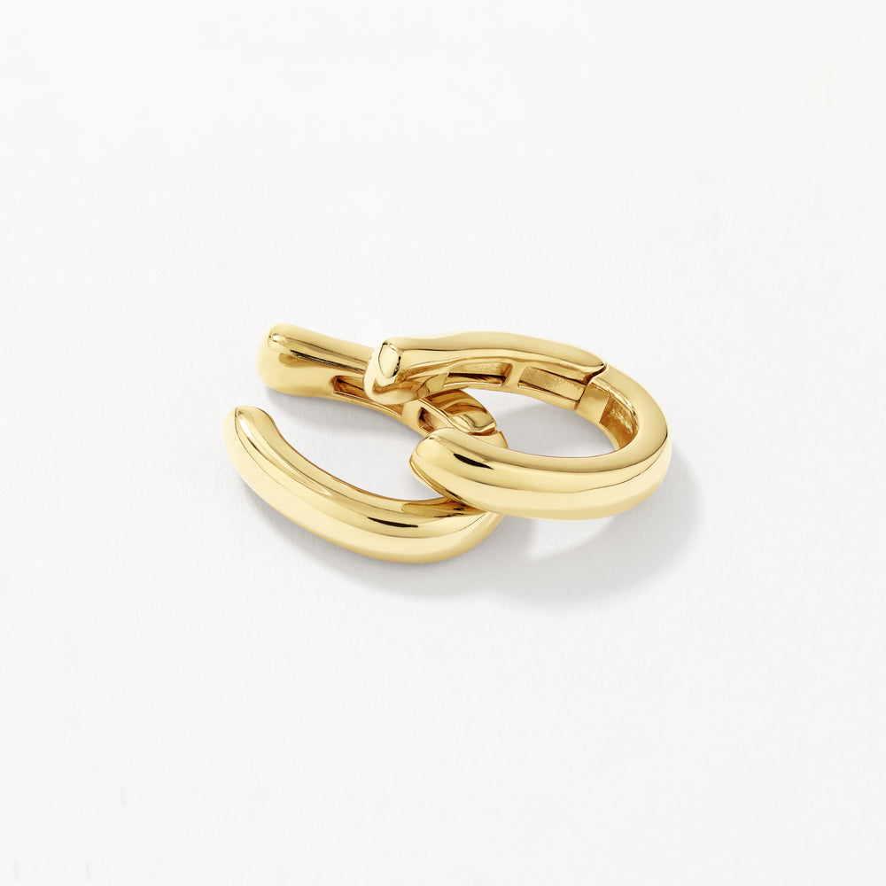 Medley Earrings Plain Bar Hinge Ear Cuff Set in Gold