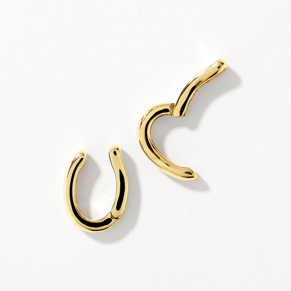 Medley Earrings Plain Bar Hinge Ear Cuff Set in Gold