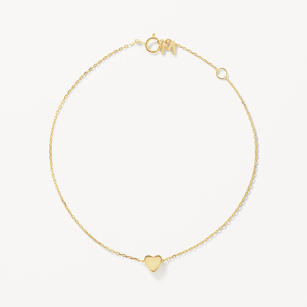 Medley Bracelets/Bangle Engravable Plain Heart Bracelet in 10k Gold