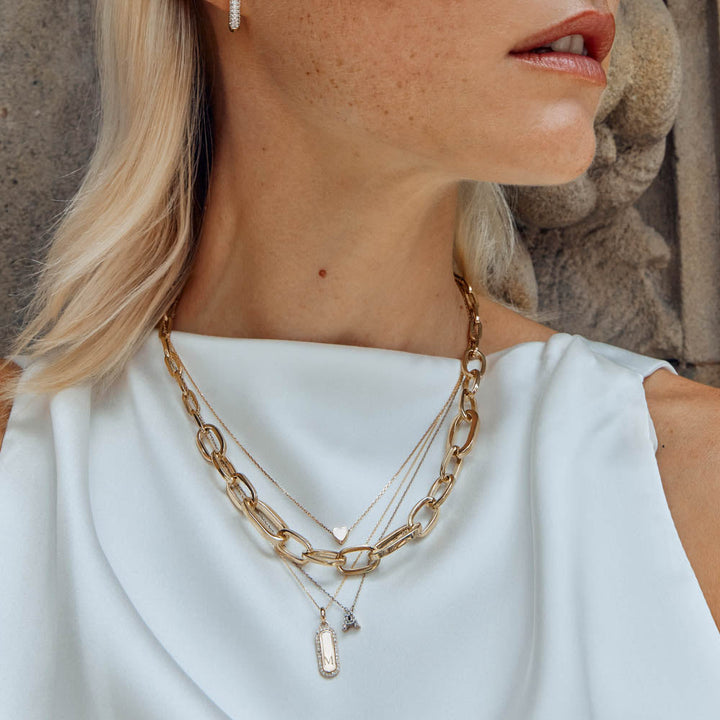 Engravable Plain Heart Necklace in 10k Gold