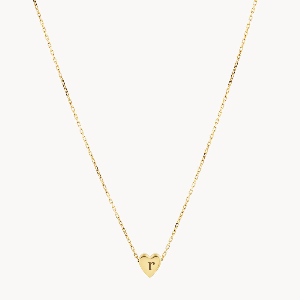 Engravable Plain Heart Necklace in 10k Gold