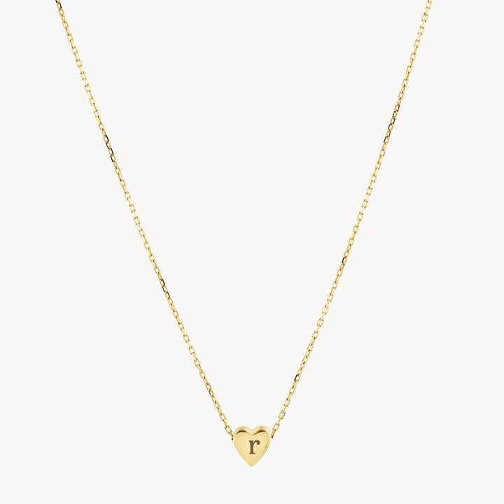Medley Necklace Engravable Plain Heart Necklace in 10k Gold