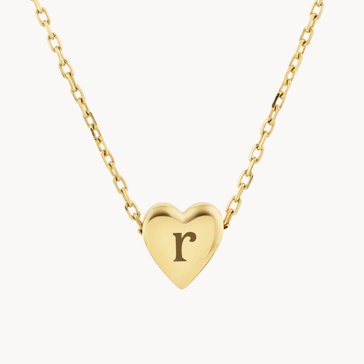 Medley Necklace Engravable Plain Heart Necklace in 10k Gold