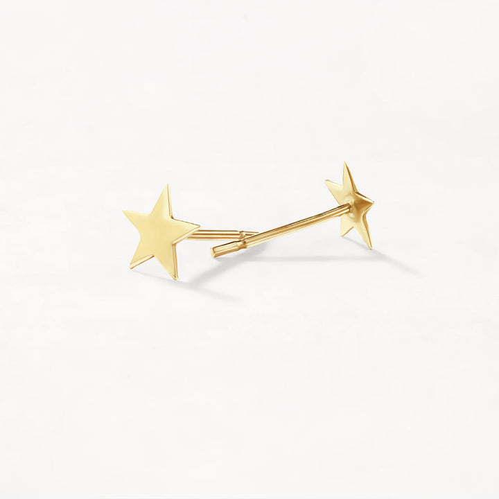 Medley Earrings Plain Star Stud Earrings in 10k Gold