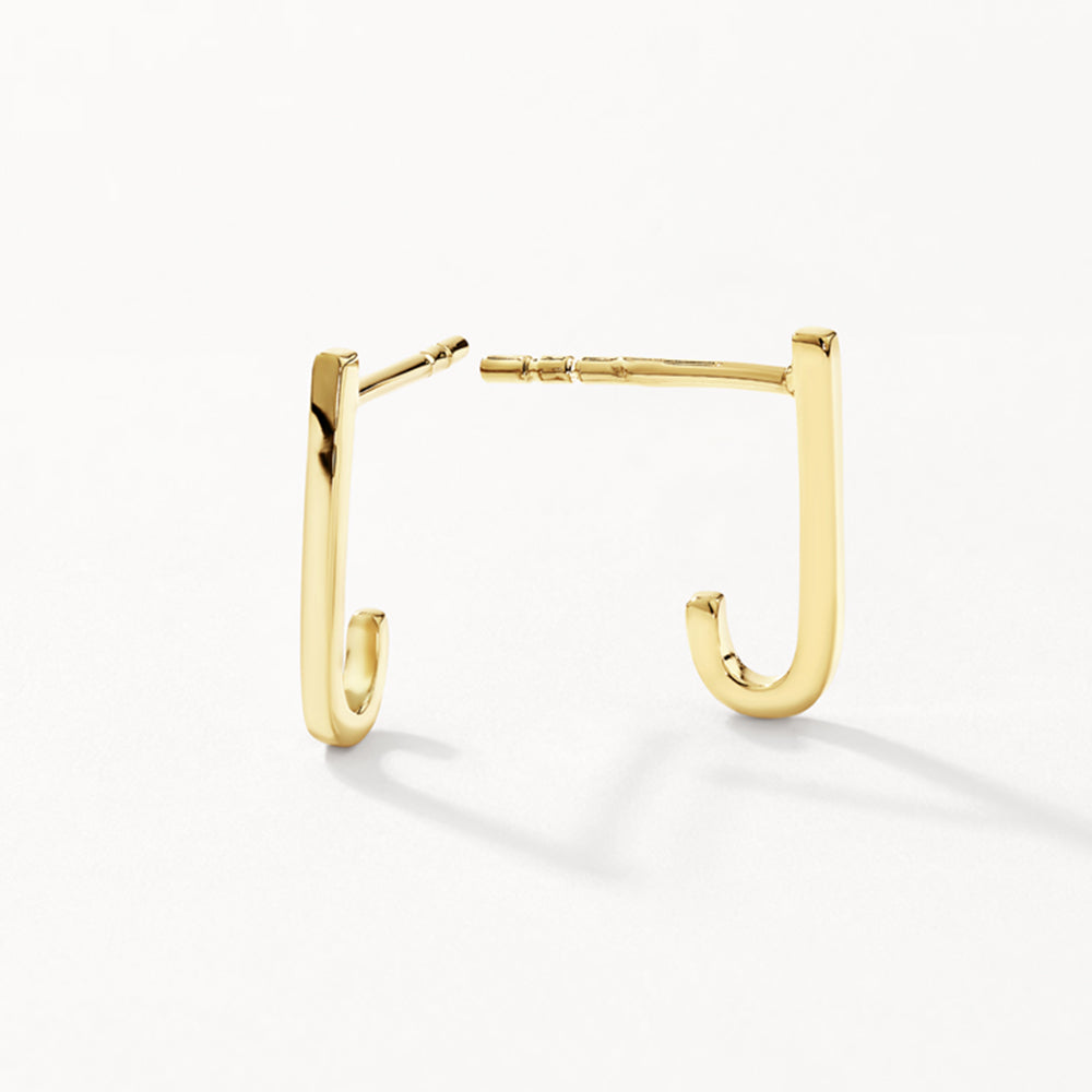 Medley Earrings Plain Suspender Half Stud Earrings in Gold