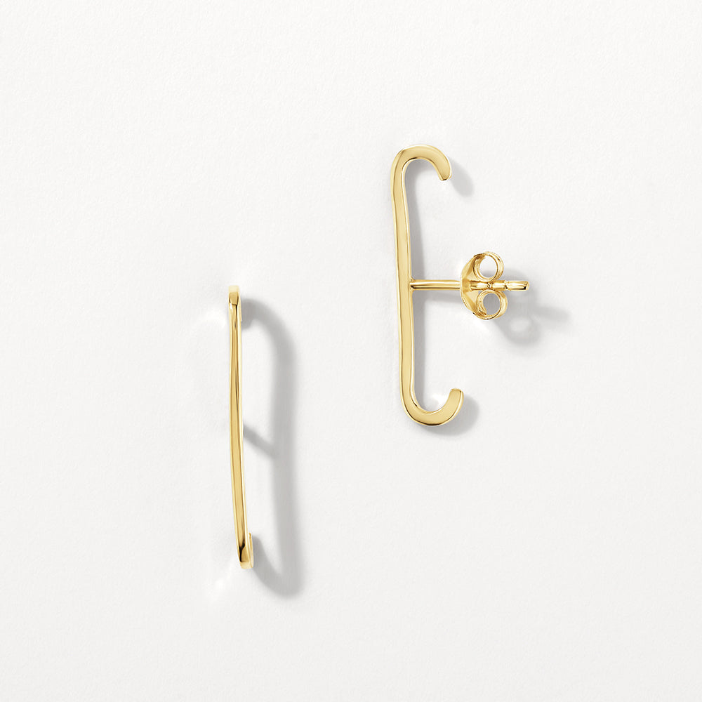 Medley Earrings Plain Suspender Stud Earrings in Gold