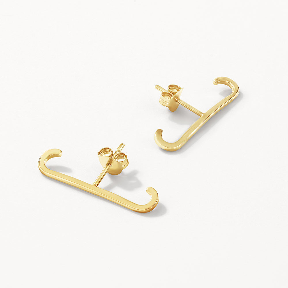 Medley Earrings Plain Suspender Stud Earrings in Gold