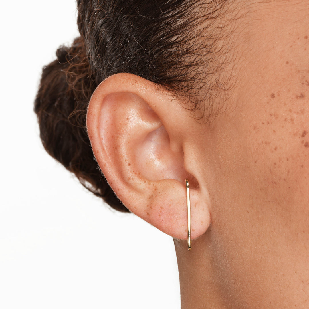 Medley Earrings Plain Suspender Stud Earrings in Gold