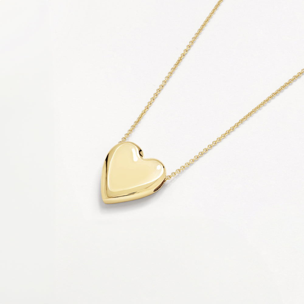 Medley Necklace Puff Heart Necklace in Gold