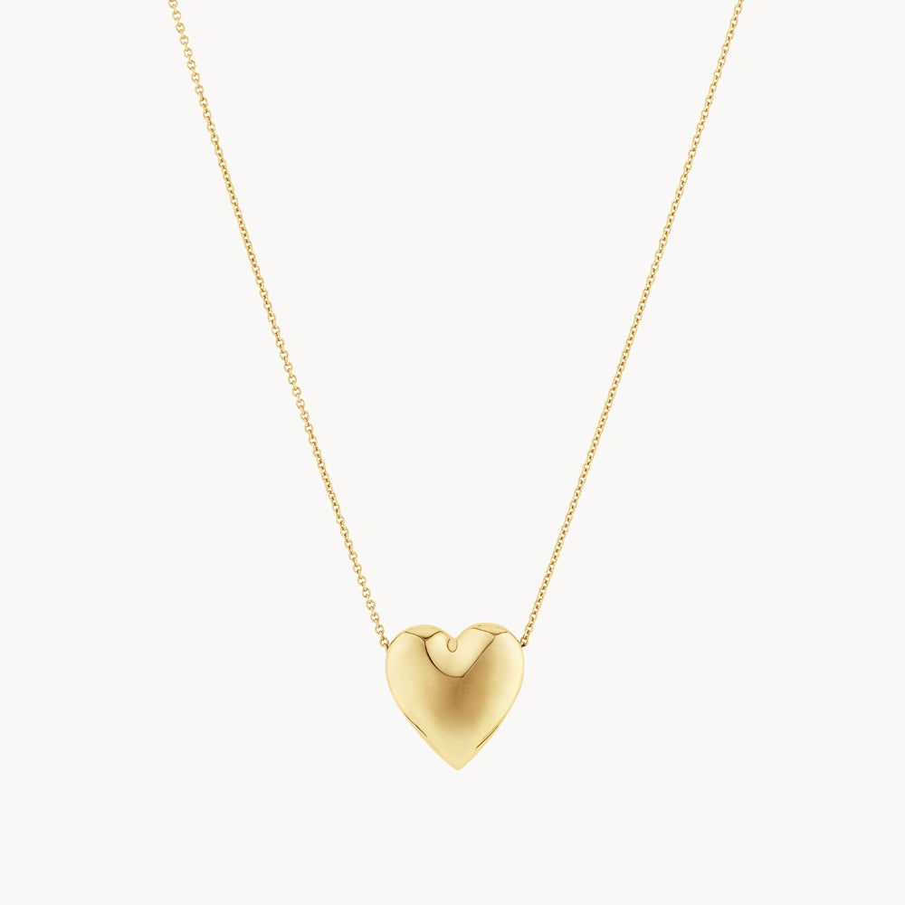 Medley Necklace Puff Heart Necklace in Gold