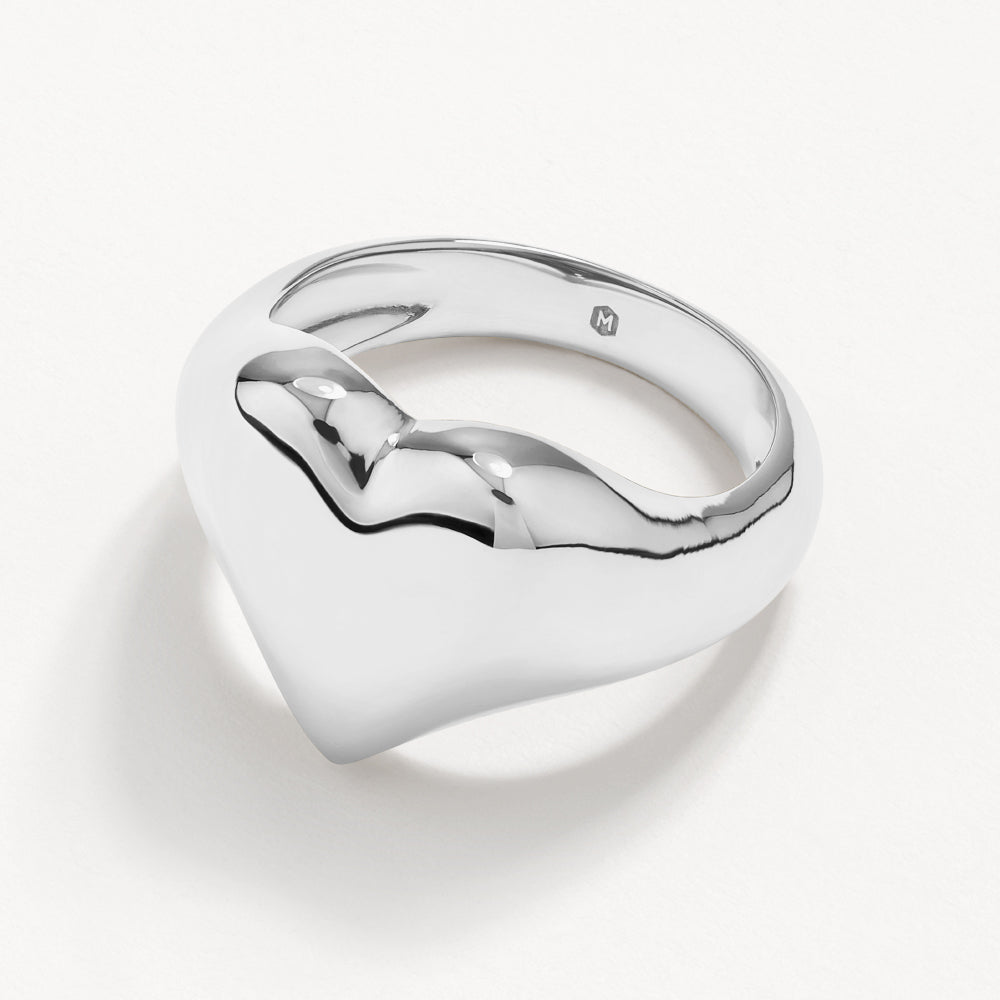 Medley Ring Puff Heart Ring in Silver
