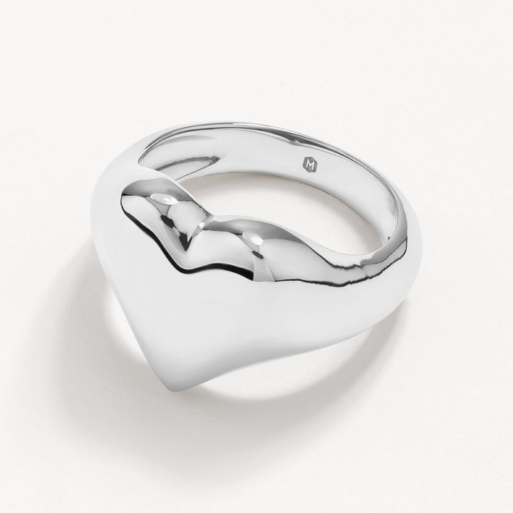 Medley Ring Puff Heart Ring in Silver