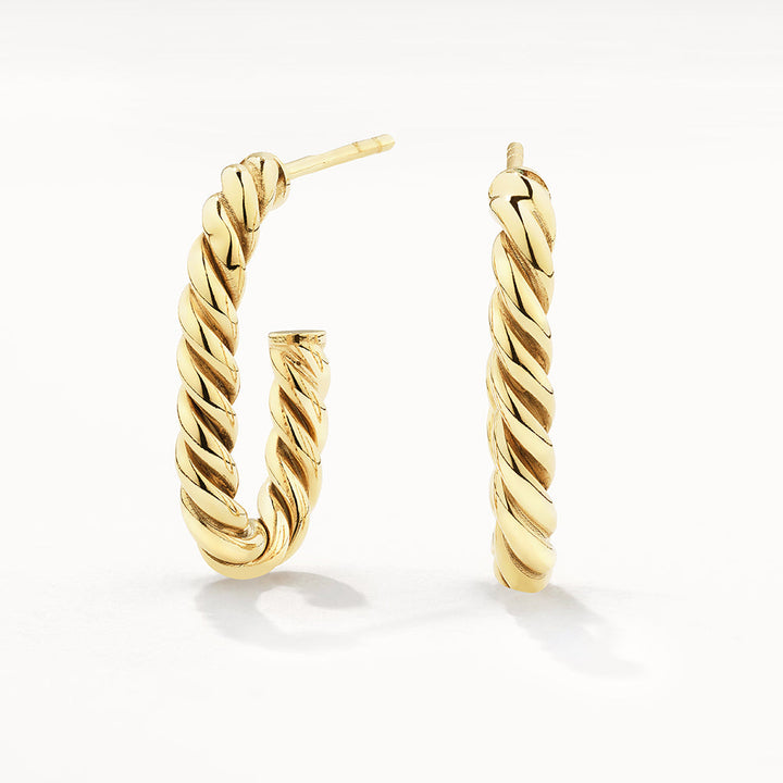 Medley Earrings Rope Twist Paperclip Hoop Earrings in Gold