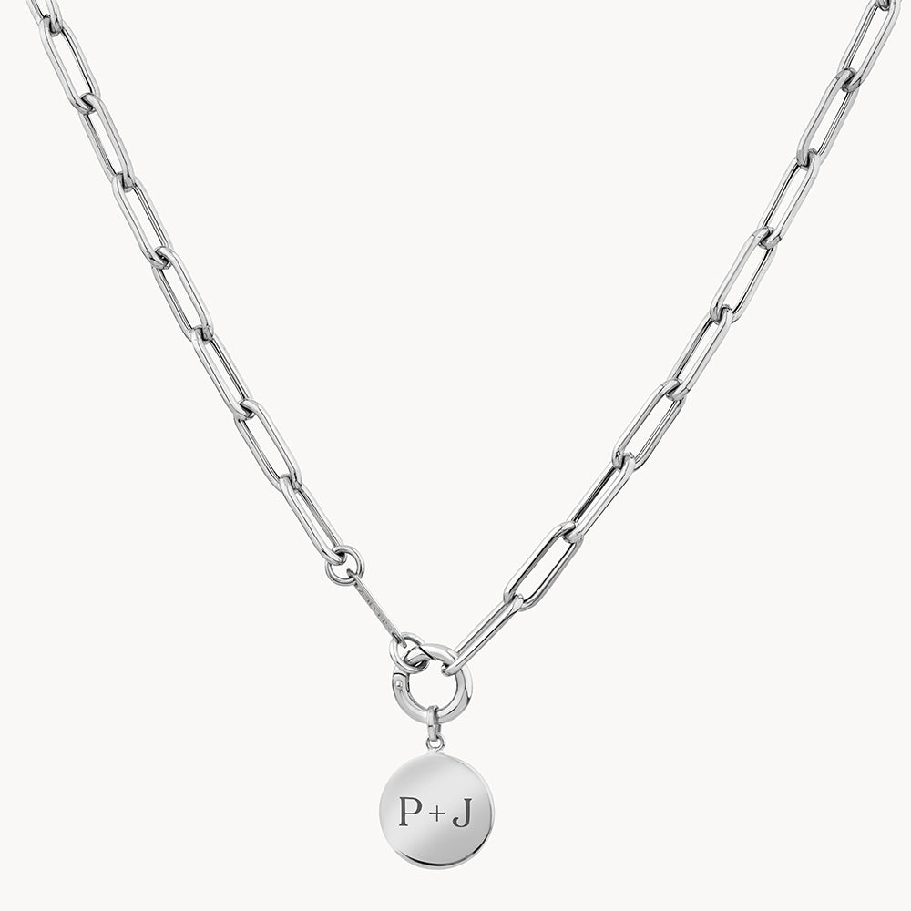 Medley Sets Boyfriend Paperclip Charm Necklace Set in Silver