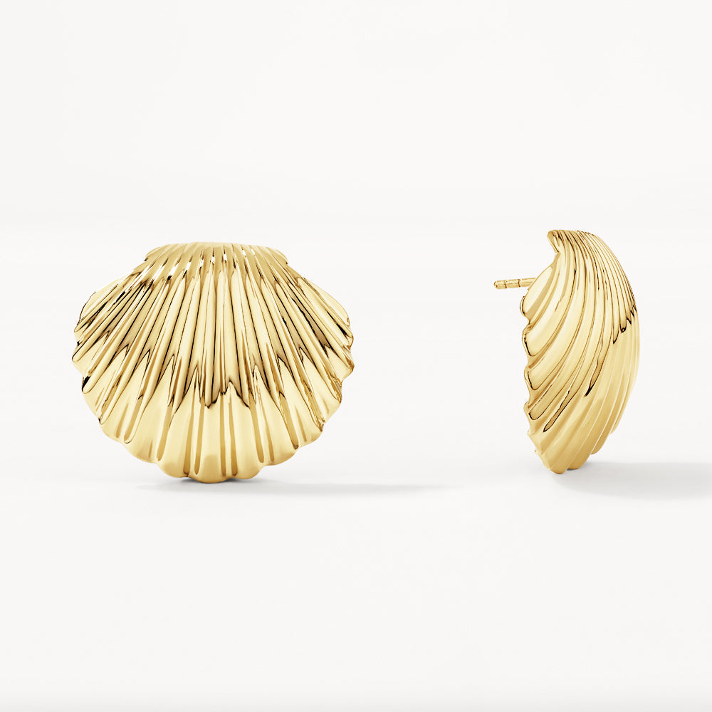 Medley Earrings Shell Stud Earrings in Gold