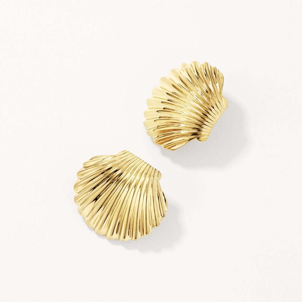 Medley Earrings Shell Stud Earrings in Gold