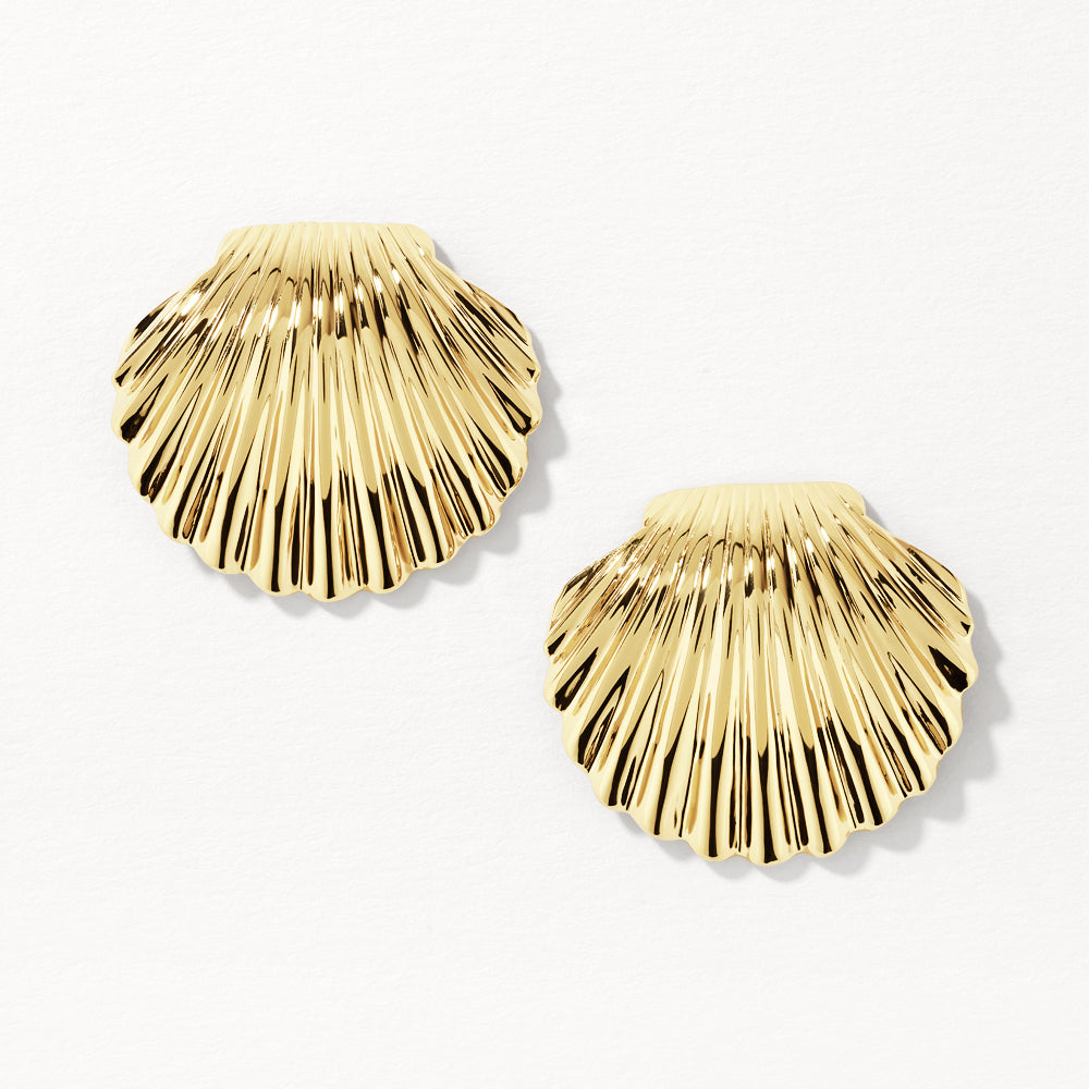 Medley Earrings Shell Stud Earrings in Gold