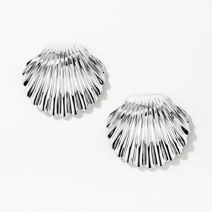 Medley Earrings Shell Stud Earrings in Silver