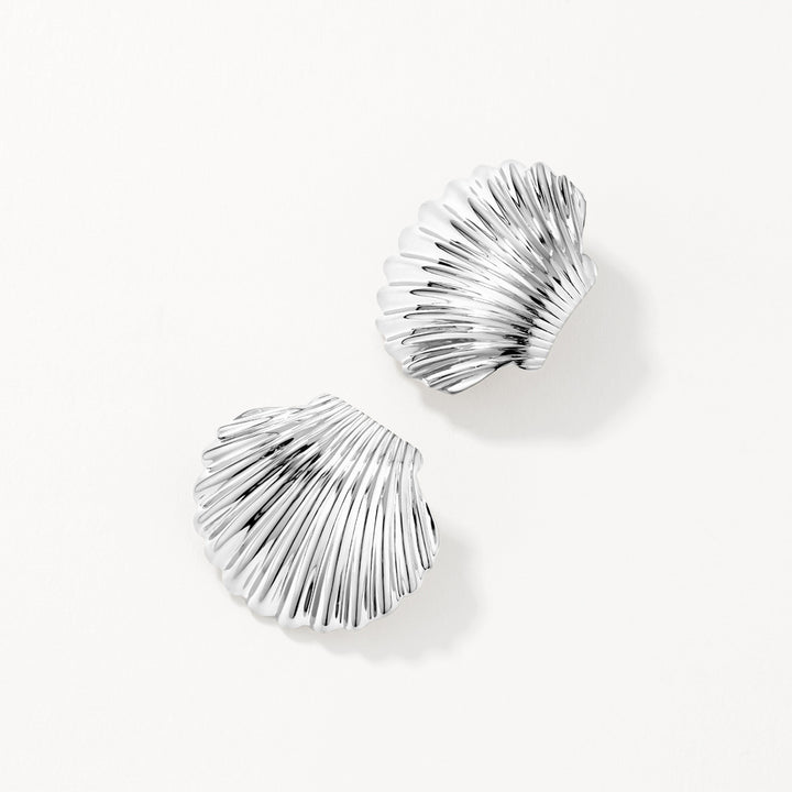 Medley Earrings Shell Stud Earrings in Silver