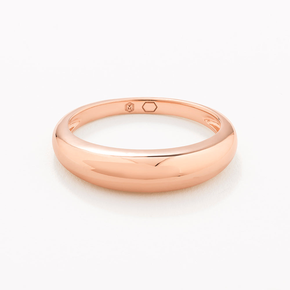 Slim Curve Dome Ring in Rose Gold