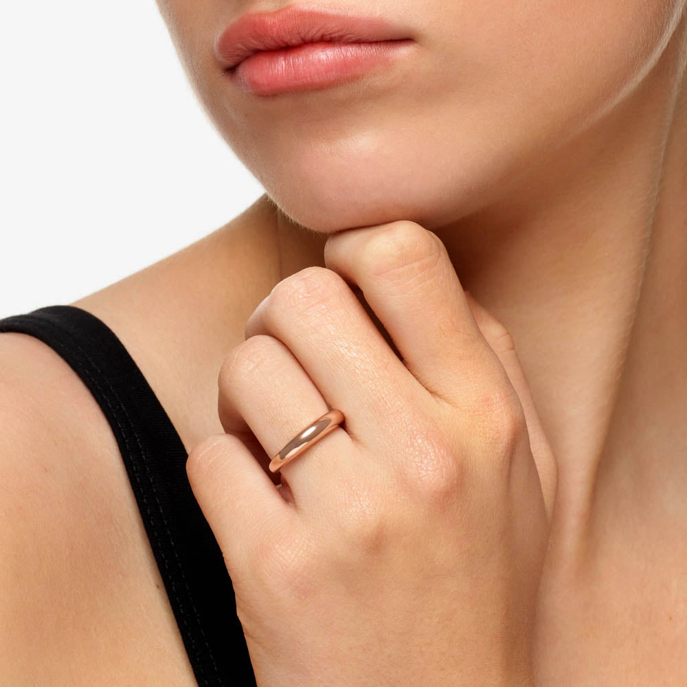 Medley Ring Slim Curve Dome Ring in Rose Gold