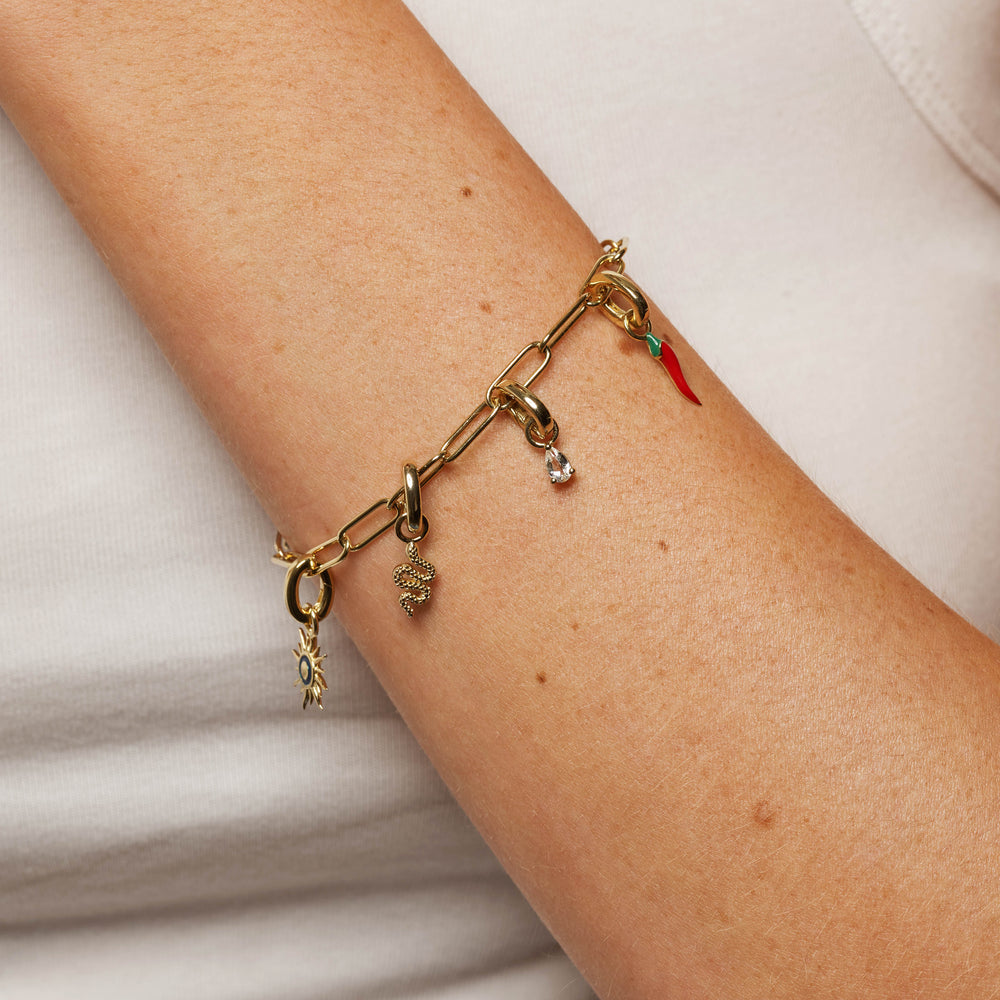 Medley Pendant Snake Charm Pendant in Gold