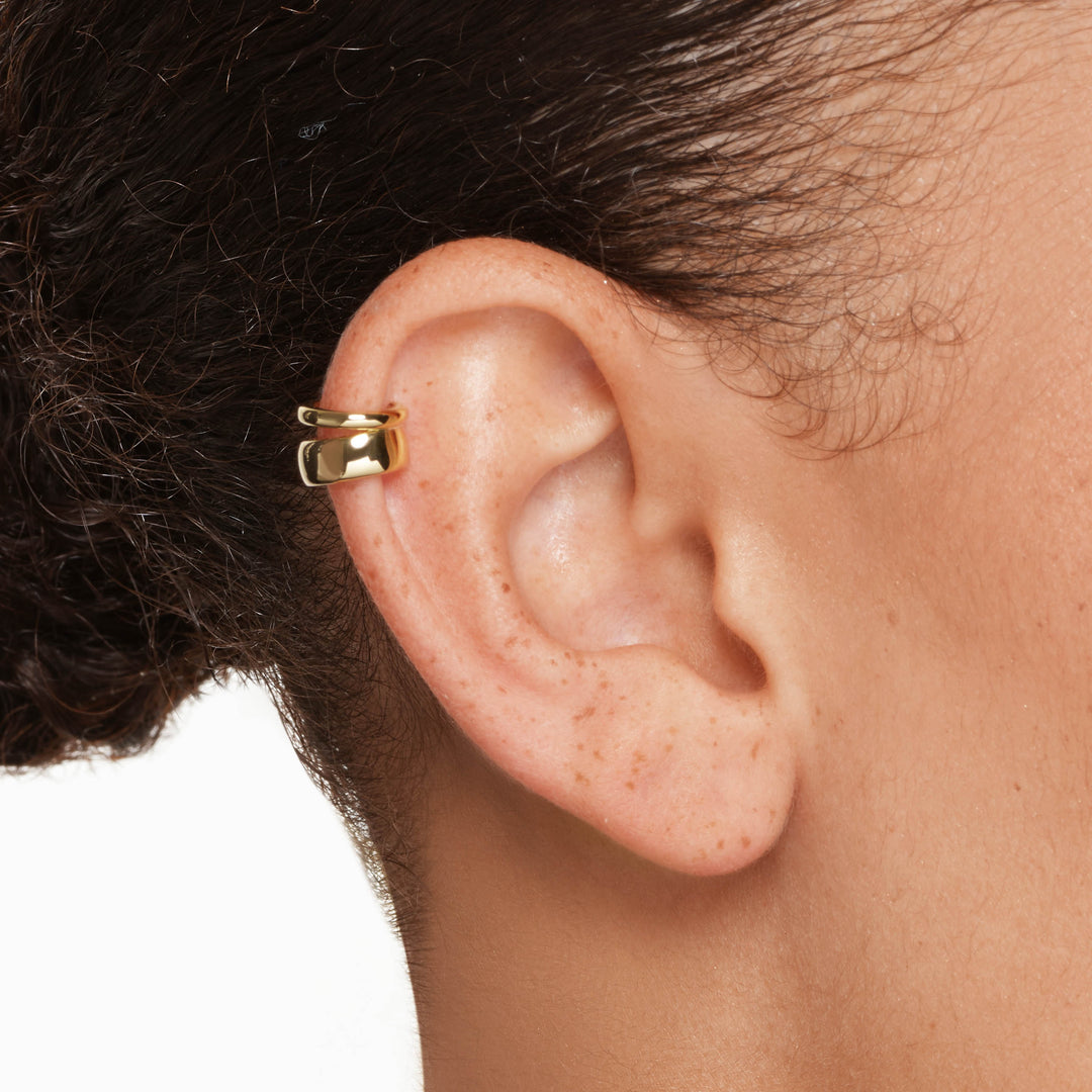 Medley Earrings Split Band Single Ear Cuff in Gold