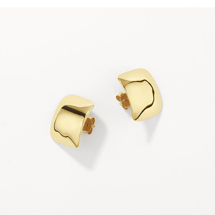 Medley Earrings Square Dome Stud Earrings in Gold