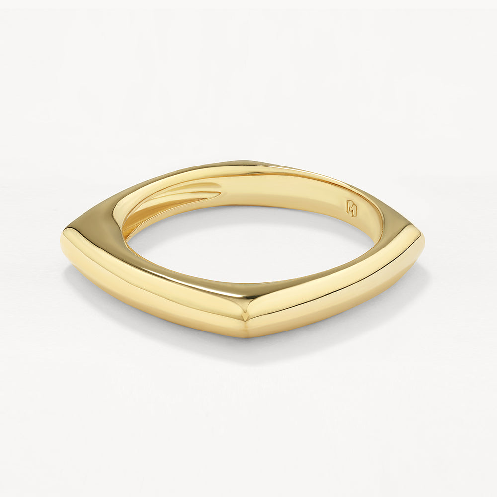 Square Edge Ring in Gold Medley Jewellery