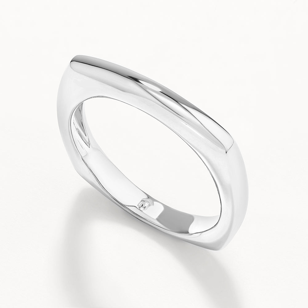 Medley Ring Square Edge Ring in Silver
