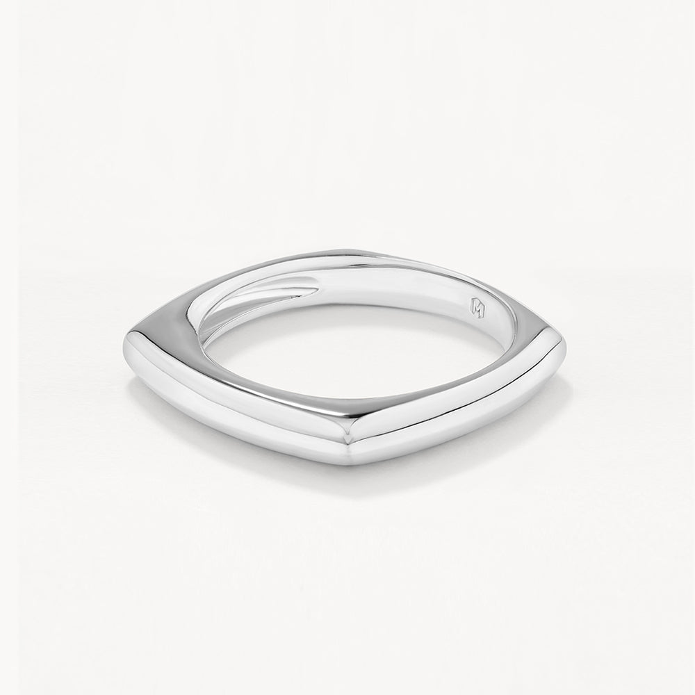 Medley Ring Square Edge Ring in Silver