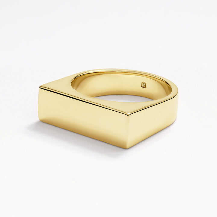 Medley Ring Square Unisex Signet Ring in Gold