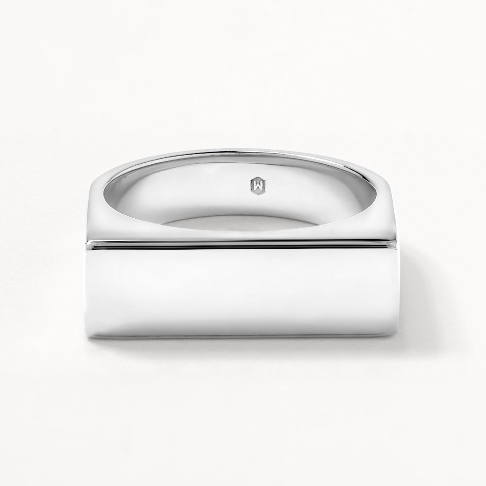 Medley Ring Square Unisex Signet Ring in Silver