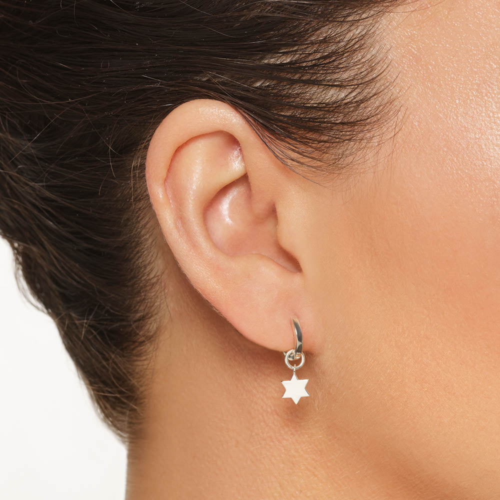 Medley Earrings Star Charm in Silver