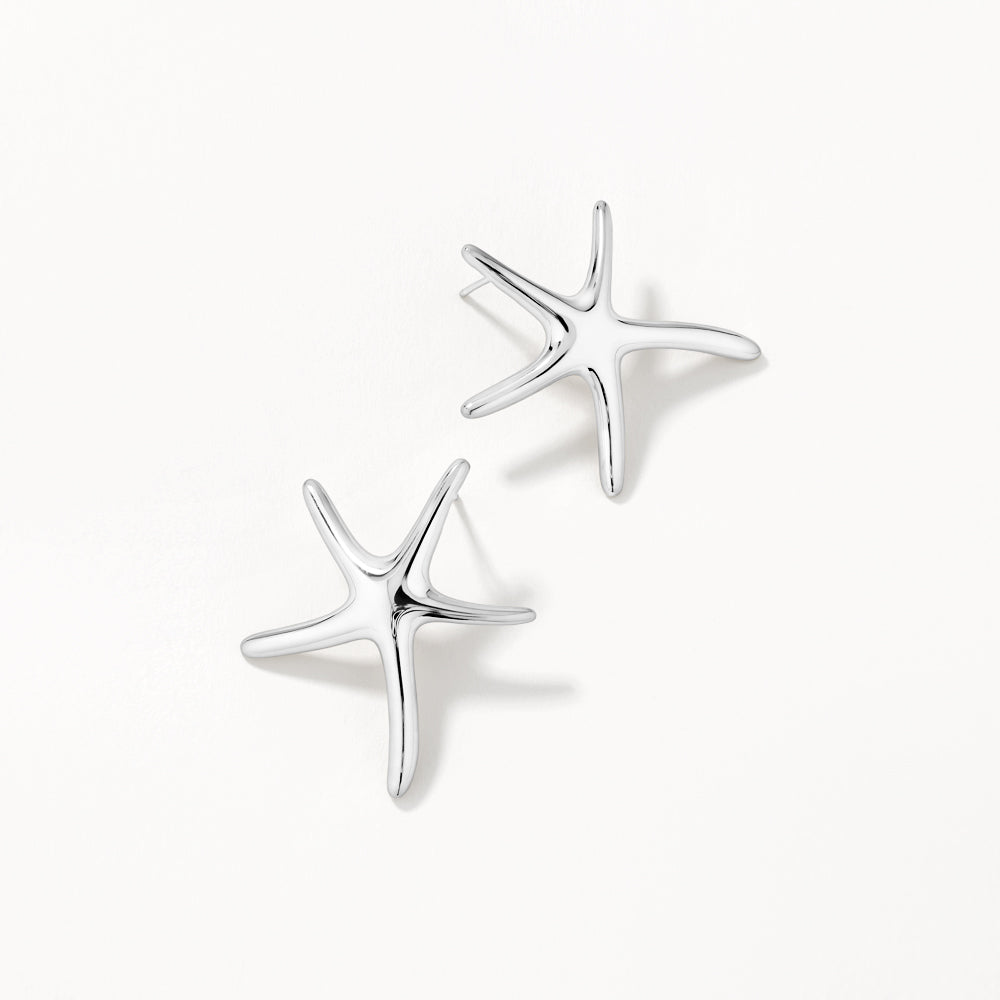 Medley Earrings Starfish Stud Earrings in Silver