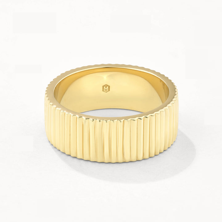 Medley Ring Textured Boyfriend Ring in Gold